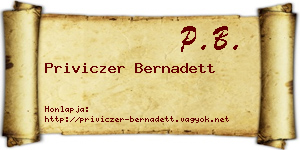 Priviczer Bernadett névjegykártya